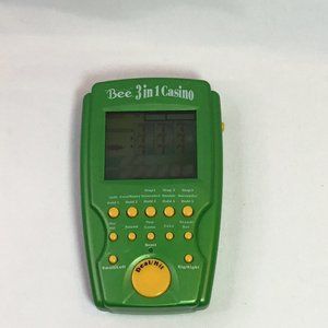 Bee Illuminated 3 in 1 Casino Handheld Electronic Game Poker Slots BJ MINT